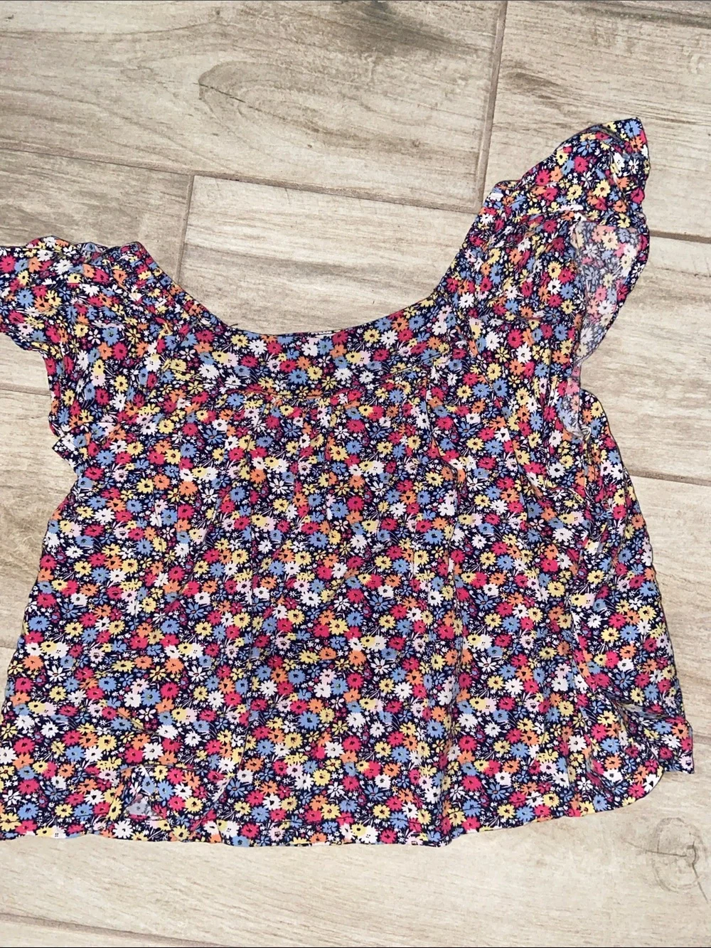 GAP Girls Kids Small Floral, Blue Stripes Peplum Cap Sleeve Tops Peach Pink